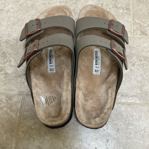 Birkenstock Arizona Shearling - Gray Taupe color - size 39 - NWOT - Picture 2 of 8